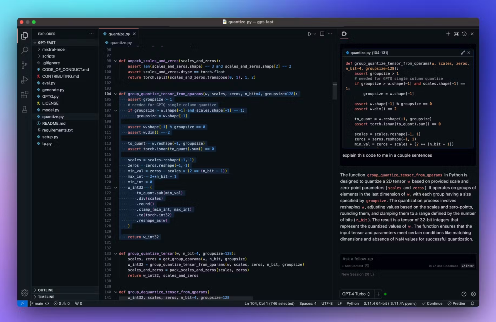 Continue extension screenshot